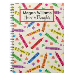 Färgglada skolkritor med former Anpassad  Anteckningsbok