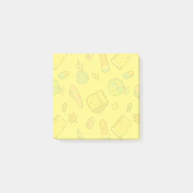 Färgglada Skolmaterial Mönster Post-it Block (Framsida)