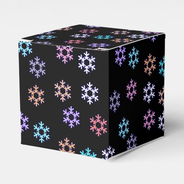 Färgglada snöflingormönster present förmån pappers presentaskar (Framsidan Sidan)