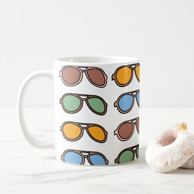 Färgglada solglasögon sommar solglasögon kaffemugg (Med munk)