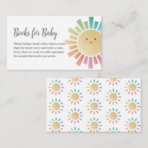 Färgglada solsken Babyshowerböcker för bebis Tilläggskort