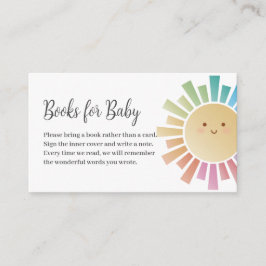 Färgglada solsken Babyshowerböcker för bebis Tilläggskort