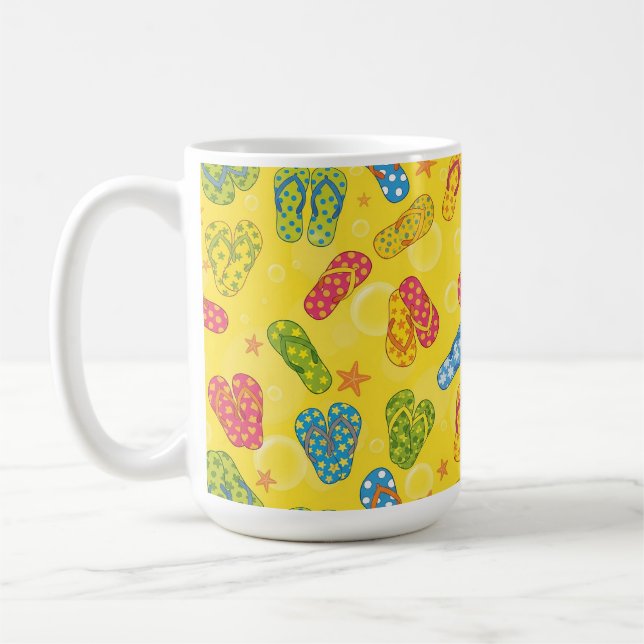 FÄRGGLADA SOMMAR-TOFFLOR KAFFEMUGG (Vänster)