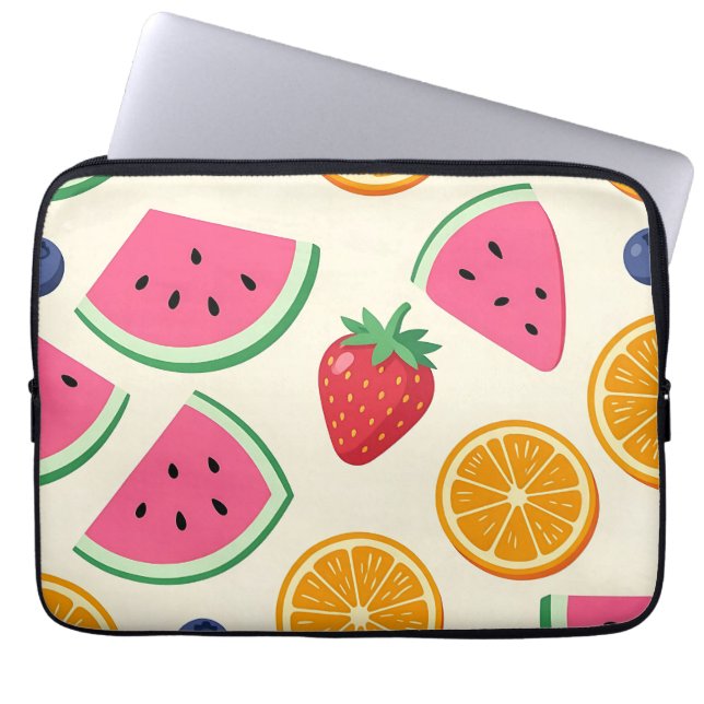 Färgglada sommarfrukter vattenmelon apelsin laptop fodral (Framsidan)