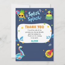 Färgglada sommarpool födelsedags tackkort