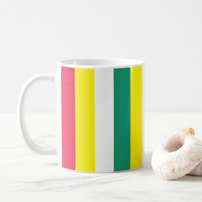 Färgglada sommarränder      kaffemugg (Med munk)