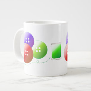 Färgglada sömnadsprylar jumbo mugg