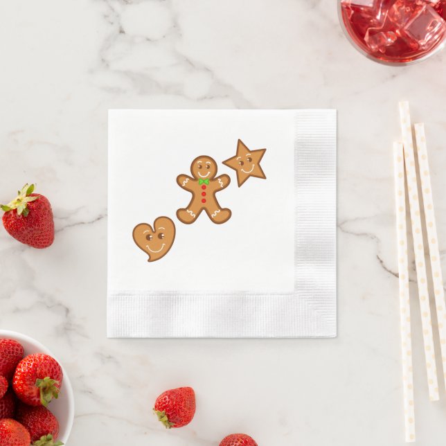 Färgglada söta XmaS-gingerbreadkompisar Pappersservett (Insitu)