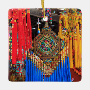 Färgglada souvenirer i en butik, Kina Julgransprydnad Keramik