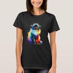 Färgglada Splash Art Hörlurar Himalayan Cat Persi T Shirt