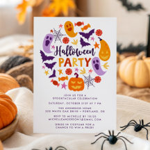 Färgglada spöken och pumpor Halloween-fest