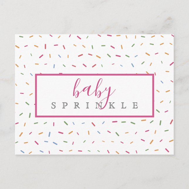 Färgglada sprinkles Baby Sprinkle Baby Shower Inbjudan Vykort (Framsida)
