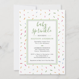Färgglada Sprinkles Baby Sprinkle Baby Shower Inbjudningar