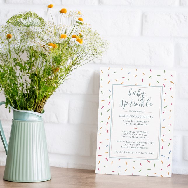 Färgglada Sprinkles Baby Sprinkle Baby Shower Inbjudningar (Colorful Sprinkles Baby Sprinkle Baby Shower Invitation)