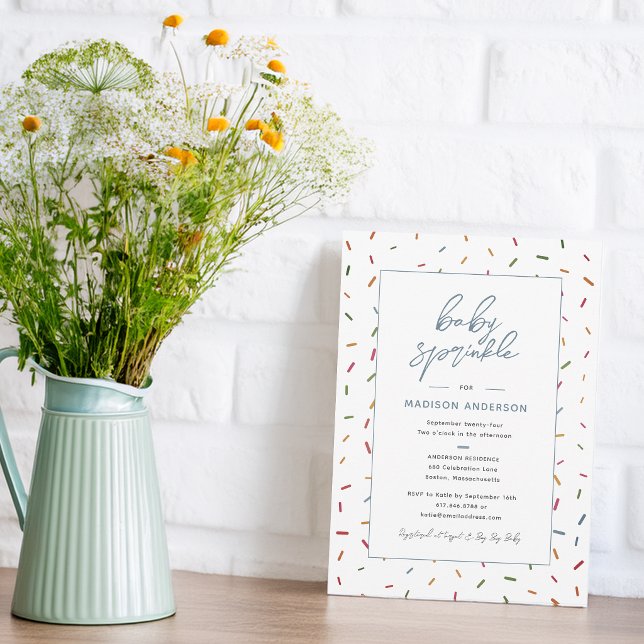 Färgglada Sprinkles Baby Sprinkle Baby Shower Inbjudningar (Colorful Sprinkles Baby Sprinkle Baby Shower Invitation)
