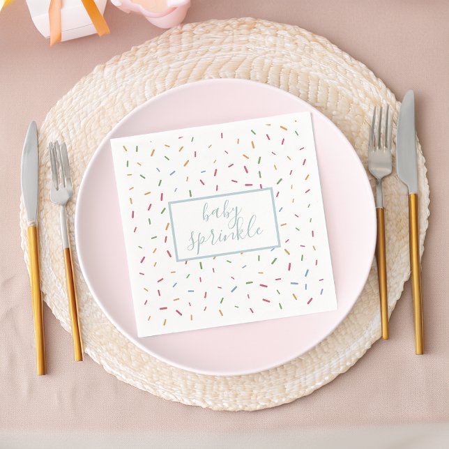 Färgglada Sprinkles Baby Sprinkle Baby Shower Pappersservett (Colorful Sprinkles Baby Sprinkle Baby Shower Napkins)