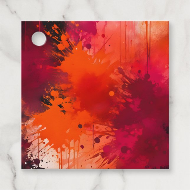 Färgglada stänkande konstpresenttaggar gåvor etiketter (Framsida)