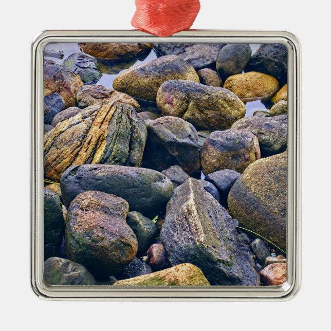 Färgglada stenar    julgransprydnad metall (Framsidan)