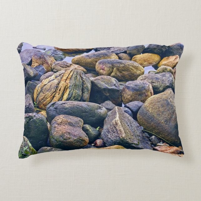 Färgglada stenar    prydnadskudde (Framsidan)