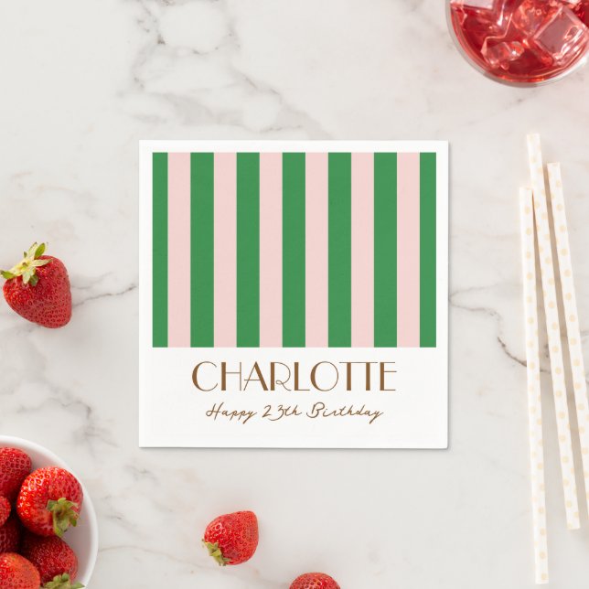 Färgglada Stilrena Minimalistiska Randiga Fest Pappersservett (Insitu)