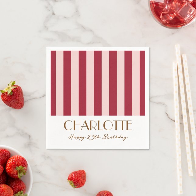 Färgglada Stilrena Minimalistiska Randiga Fest Pappersservett (Insitu)