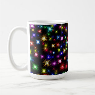 Färgglada stjärnor fyrverkeridesign kaffemugg