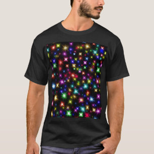 Färgglada stjärnor fyrverkeridesign t shirt