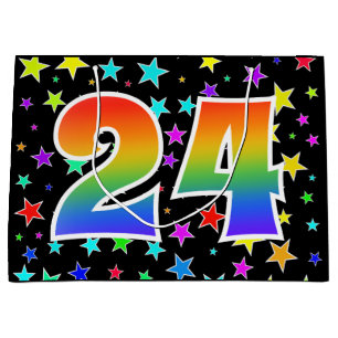 Färgglada stjärnor + regnbågsmönster "24" Event #