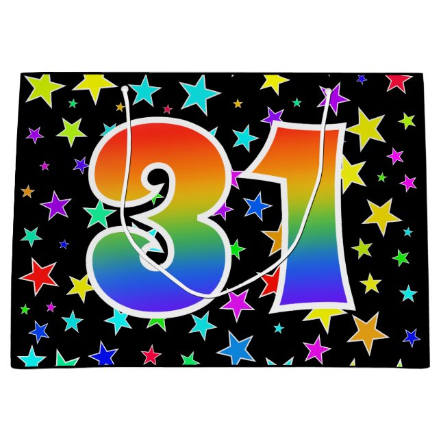 Färgglada stjärnor + regnbågsmönster "31" Event # (Framsidan)