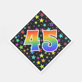 Färgglada stjärnor + regnbågsmönster "45" Event # Pappersservett
