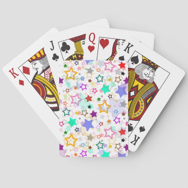 Färgglada stjärnor vita  casinokort (Baksidan)