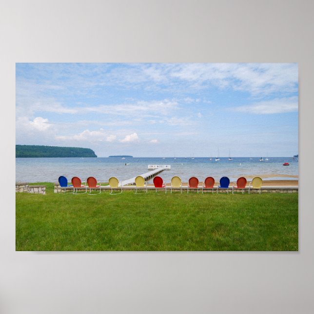 Färgglada stolar, Door County, Wiscons Poster (Framsidan)