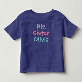 Färgglada storesyster monogramnamn kunglig tee shirt