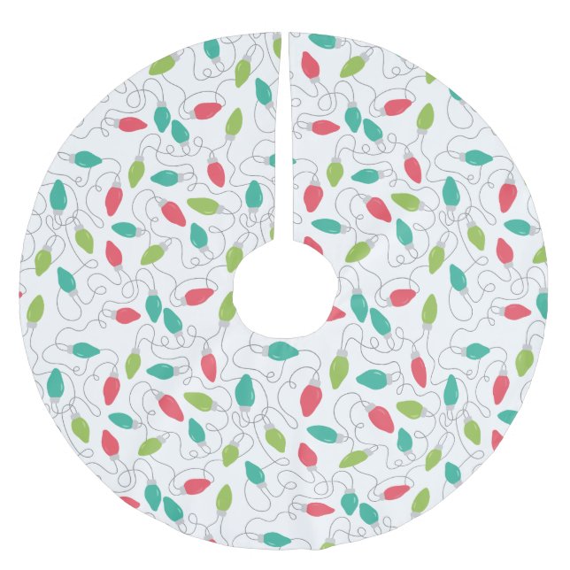 Färgglada strängljus jul julgransmatta borstad polyester (Framsidan)