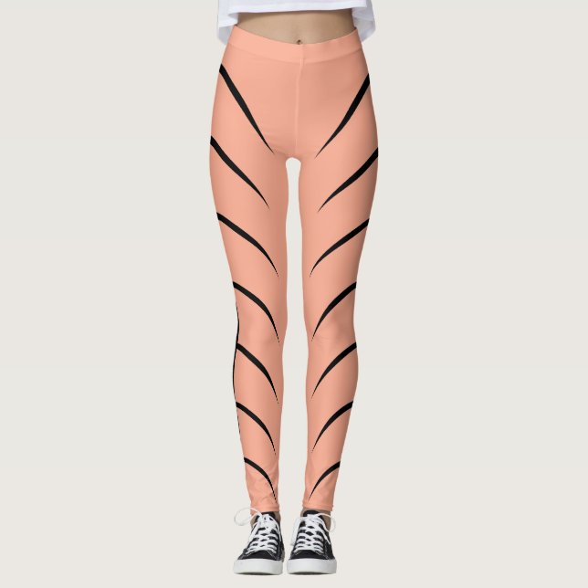 Färgglada, svarta Lins Leggings (Framsida)
