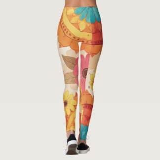 Färgglada sydvästinspirerade blomsterleggings leggings