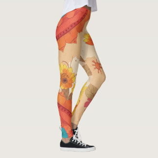 Färgglada sydvästinspirerade blomsterleggings leggings