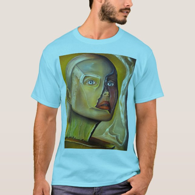 Färgglada T-shirt med tryckt finkonst (Framsida)