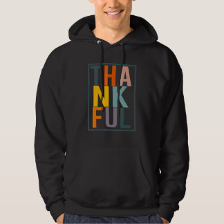 Färgglada Tacksamma Bokstäver Thanksgiving Höst Pu Hoodie