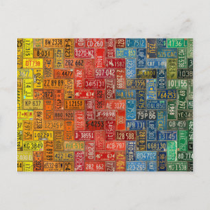 Färgglada Tallrikar från Alla 50 Delstater Vykort