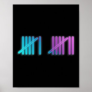 Färgglada Tally-märken Räkna 67 Meme Slang 6 7 Br Poster