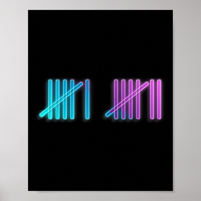 Färgglada Tally-märken Räkna 67 Meme Slang 6 7 Br Poster (Framsidan)