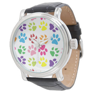 Färgglada tassar, hundtassar, kattassar armbandsur