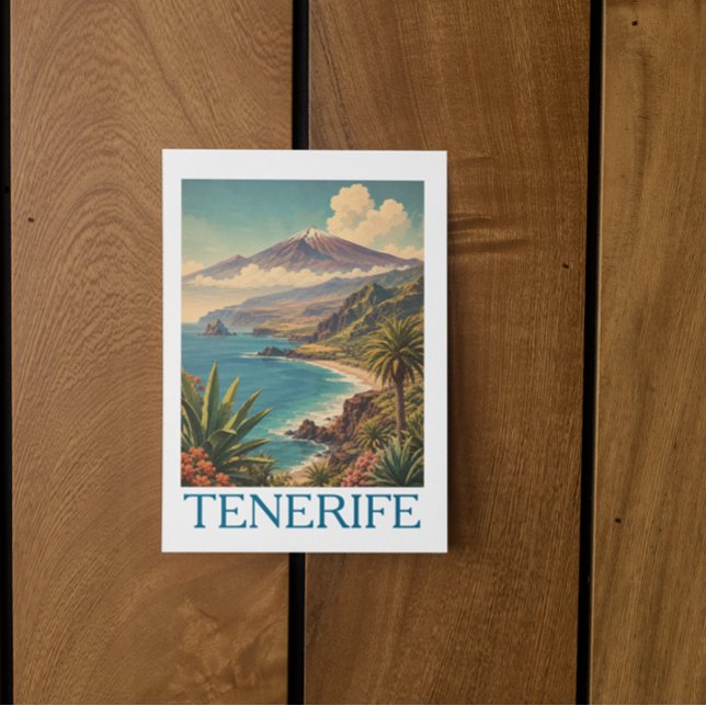 Färgglada Teneriffa Kanarieöarna Mount Teide-vy Vykort (Skapare uppladdad)