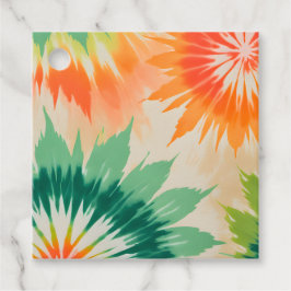 Färgglada Tie Dye-konstpresentkort Gåvor Etiketter