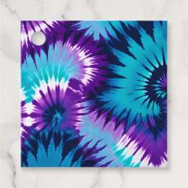 Färgglada Tie Dye-konstpresentkort Gåvor Etiketter