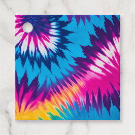 Färgglada Tie Dye-konstpresentkort Gåvor Etiketter