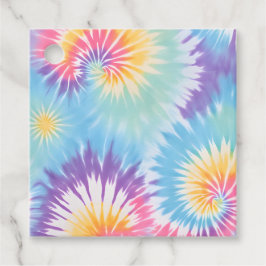 Färgglada Tie Dye-konstpresentkort Gåvor Etiketter