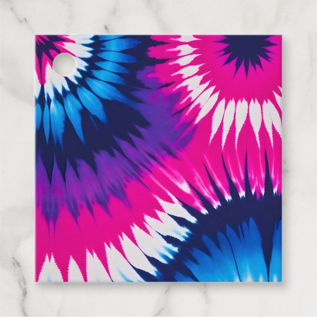 Färgglada Tie Dye-konstpresentkort Gåvor Etiketter (Framsida)