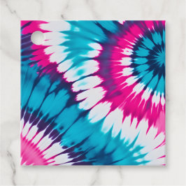 Färgglada Tie Dye-konstpresentkort Gåvor Etiketter